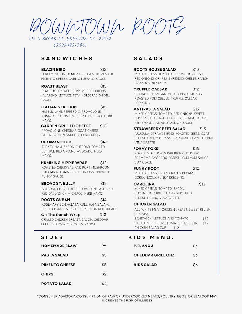 Downtown Roots Menu image 1